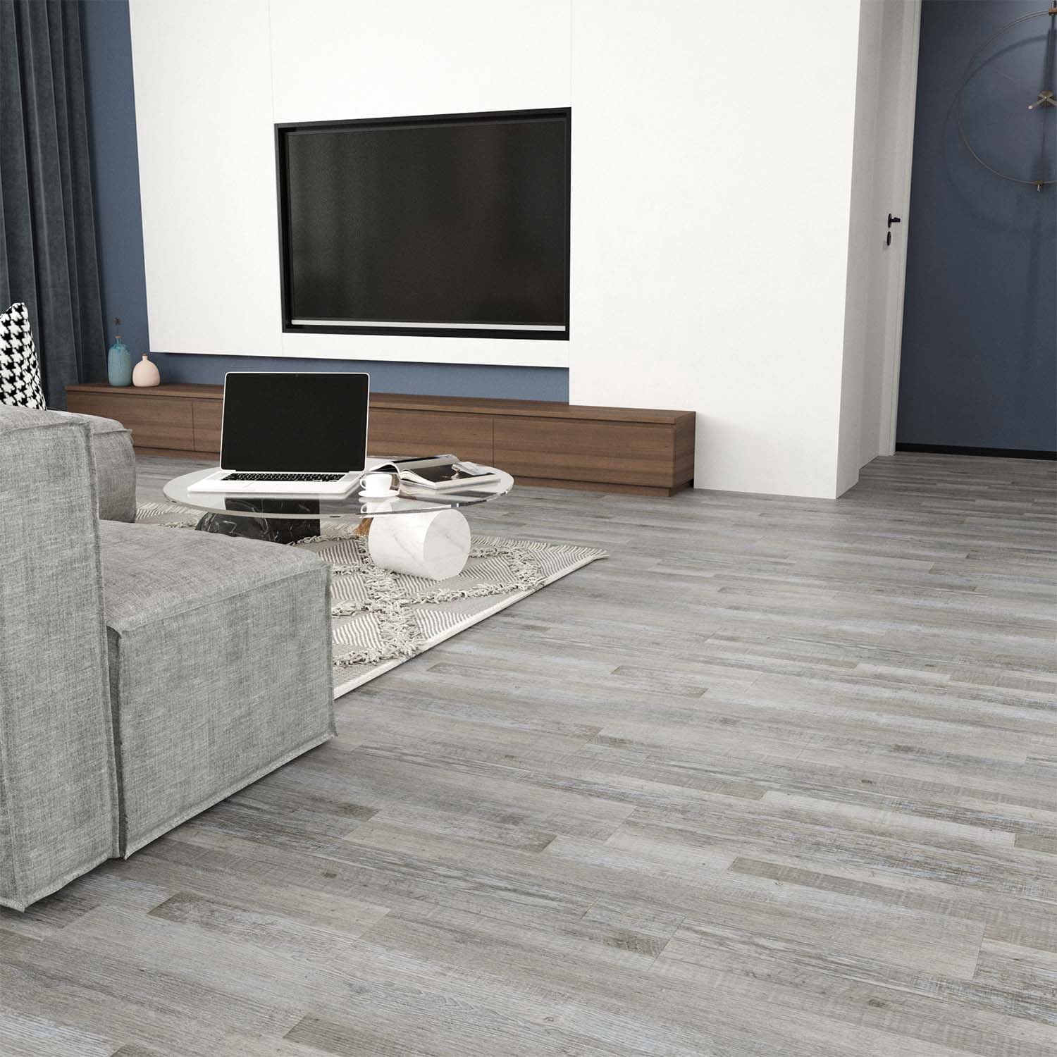 36-Pieces 12 MIL x 6 in. W x 36 in. Peel and Stick Vinyl Plank Flooring, Water Resistant, Grey Oak (54 sq.ft./Box)