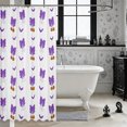 thumbnail image 3 of Erosebridal Halloween Bows Shower Curtain 72Wx78L,Kawaii Ghost Pumpkin Bath Curtain,Purple White, 3 of 6