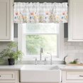 thumbnail image 3 of Botanical Wildflowers Rod Pocket Curtain Valance, Spring Farmhouse Floral Grey Plaid Farmhouse Window Valance for Living Room, Bedroom, Kitchen 60"W x 18"L, 3 of 9