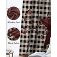 thumbnail image 6 of Red Texas Star Farmhouse Black Out Curtains 54 Inch Long, Short Curtains for Small Window, Black Plaid Berry Country Room Darkening Farmhouse Window Curtains for Kitchen Bedroom 42"x54" 2 Panels, 6 of 8