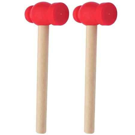 

2pcs Wooden Hammer Toys Simulation Hammers Maintenance Tools Educational Toys