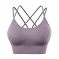 thumbnail image 5 of Povozer Womens Y Back Sports Bras Spaghetti Straps Racerback Padded Yoga Bra(Purple,2XL), 5 of 5