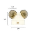 thumbnail image 4 of C.C Kids' Babies' Soft Stretch Cable Knit Faux Fur Pom Pom Beanie Hat, Criss Cross White, 4 of 5
