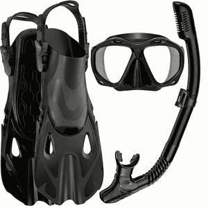 Absoke Snorkeling Gear Set With Panoramic Mask