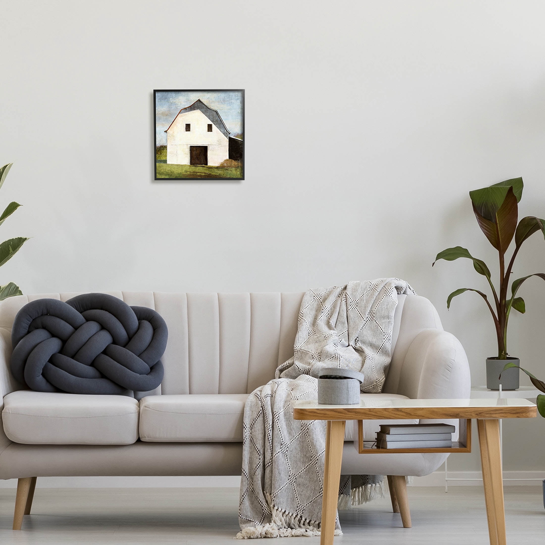 Stupell Industries Rural Barn Farm Painting Painting Black Framed Art Print Wall Art, Design by Suzanne Nicoll