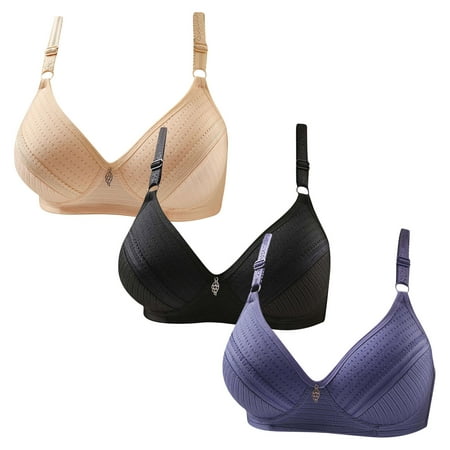 Gnurob Womens Plus Size Bralettes With Support  3 Pack No Underwire Padded Bra Lace Push Up Brassiere Comfort Breathable Bras Hide Back Fat Bralette for Women Clearance Saving A03-Beige 3X-Large
