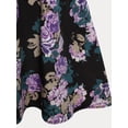 thumbnail image 7 of Rosegal Women Casual Flutter Sleeve Floral Print Plus Size Midi Dress Black S, 7 of 7