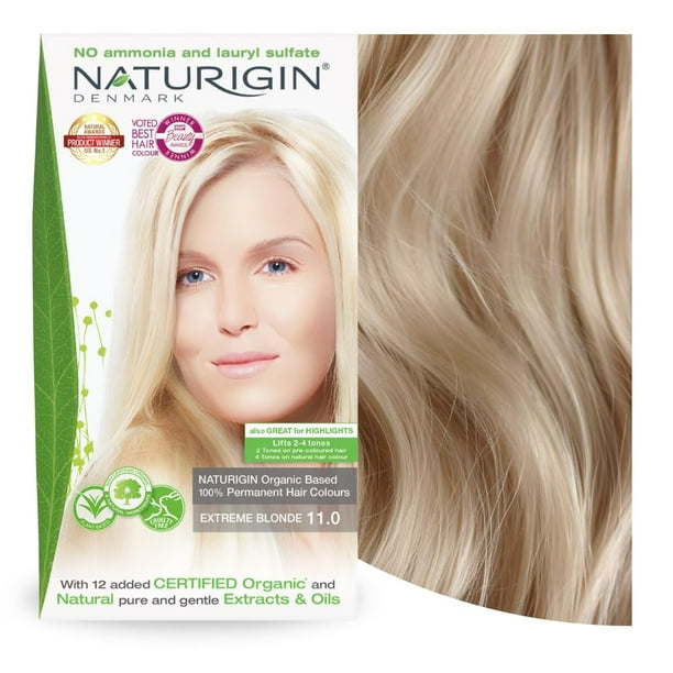 Naturigin Tinte Permanente para el Cabello 11.0 Rubio Extremo Sin Amoníaco ni Parabenos de hasta el de las Canas Larga Duración Vegano Sin Crueldad