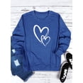 thumbnail image 5 of Xuanfei Women Heart Graphic Crew Neck Long Sleeve Side Pocket Top, 5 of 7