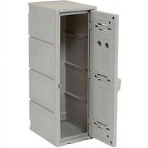 12 x 15 x 36 in. Box Plastic Locker for Double Tier with Flat Top - Gray