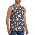 thumbnail image 2 of Balery Colorful Paws Of Dog Camisetas sin mangas para hombre, absorbe la humedad y protege contra el mal olor.-XX-Large, 2 of 7