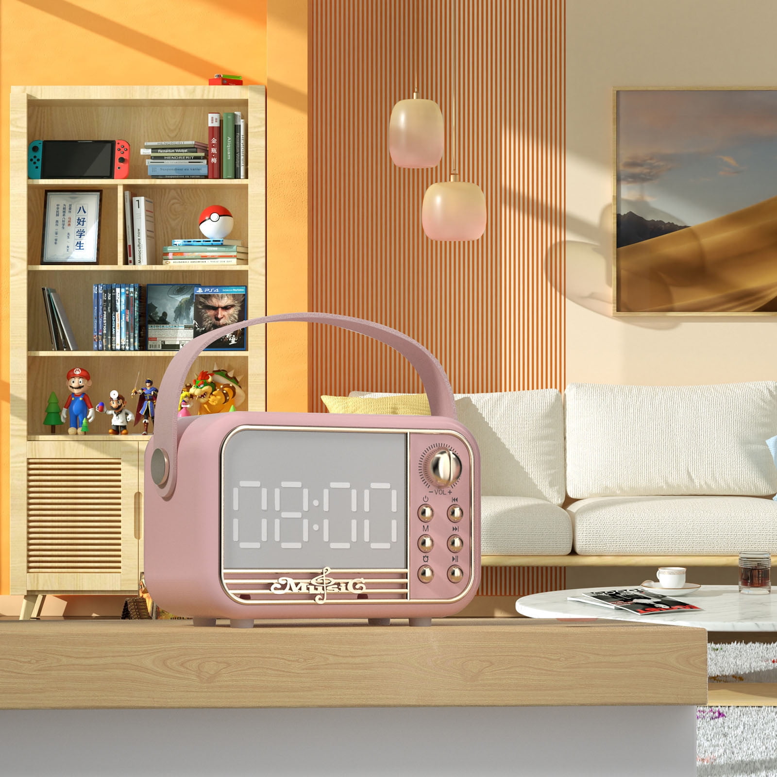 Creative Multifunctional Bluetooth Desktop Subwoofer Speaker, Long Distance Anti-Distortion Wireless Transmission, Multi Scene Universal Stereo Audio for Home Karaoke Outdoor Camping