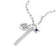 thumbnail image 4 of Silver Mama Necklace - 925 Sterling Silver with Cubic Zirconia Stone - Mom Pendant Necklace - Mixed Charm Necklace, 4 of 6