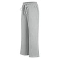 thumbnail image 3 of RUTAYY Girls Wide Leg Pants Drawstring Elastic Waist Side Pockets Casual Loose Long Trousers Daily Outing Wear Grey, 3 of 7