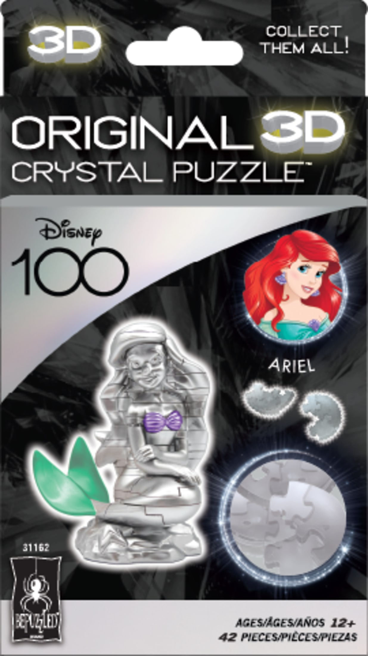 3D Crystal Puzzle - Disney 100 Platinum Edition - Ariel: 42 Pcs