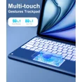 thumbnail image 4 of Getino Keyboard Case for iPad Air 13 Inch (M4/M3/M2) & iPad Pro 12.9 inch (6th/5th/4th/3rd Gen) with Multi-Touch Trackpad & Pencil Holder, 7 Colors Backlight Detachable Folio Keyboard Cover, 4 of 8