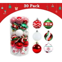 KOYPTL 30ct Christmas Balls Ornaments Set- 2.36 Inch Shatterproof Red&Green Balls for Xmas Tree Decorations,Christmas Hanging Balls Ornaments for Porch Yard Holiday Wedding Party Christmas Baubles
