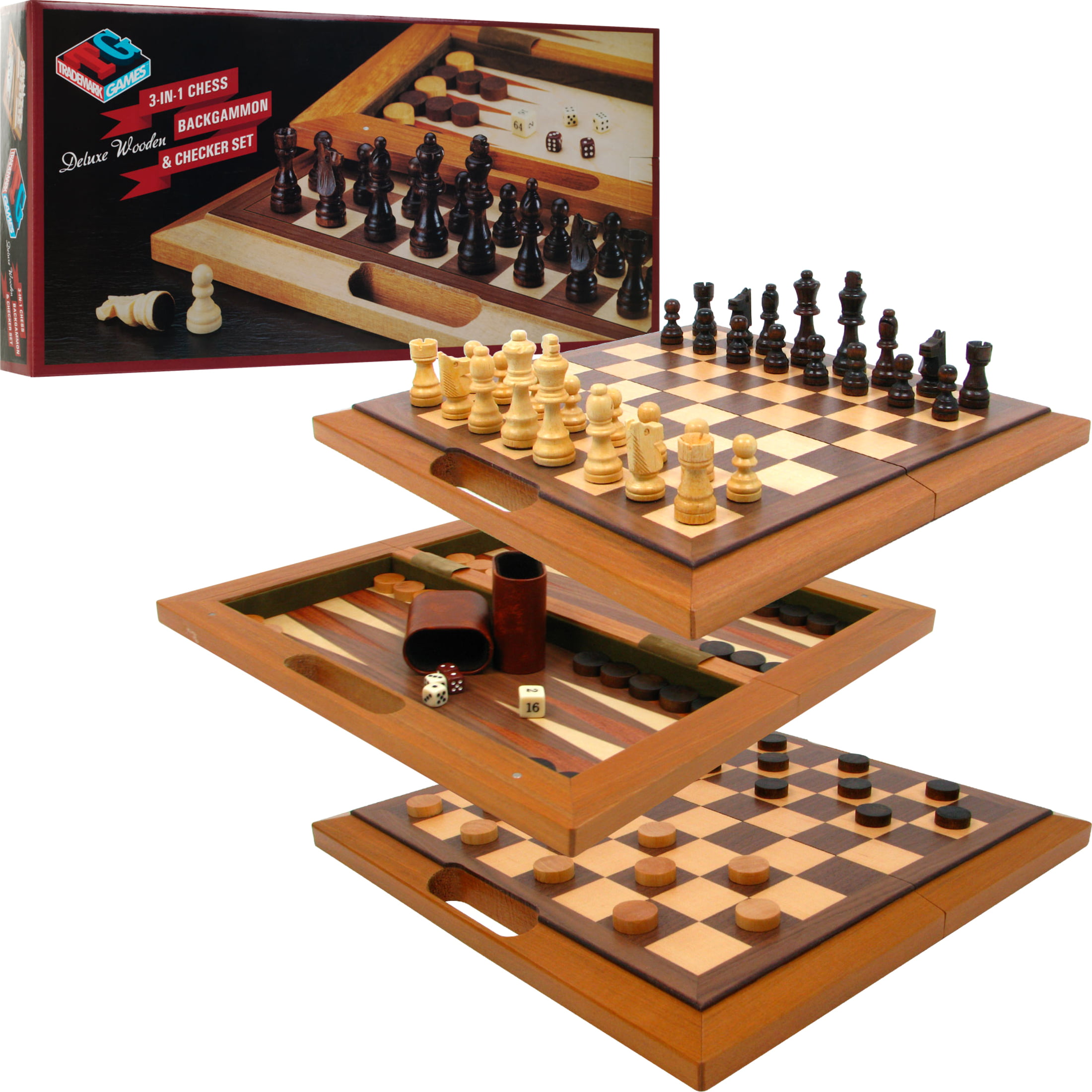 Checkers And Backgammon Details about  / 3-in-1 Chess