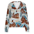 thumbnail image 5 of Puntoco Chaqueta Informal Con Botones Y Estampado Navideño Para Mujer, 5 of 5
