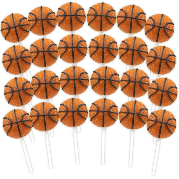 Basketball Lollipops, Birthday Party Favor Candy, 24 Count Box, 10.16 Ounces