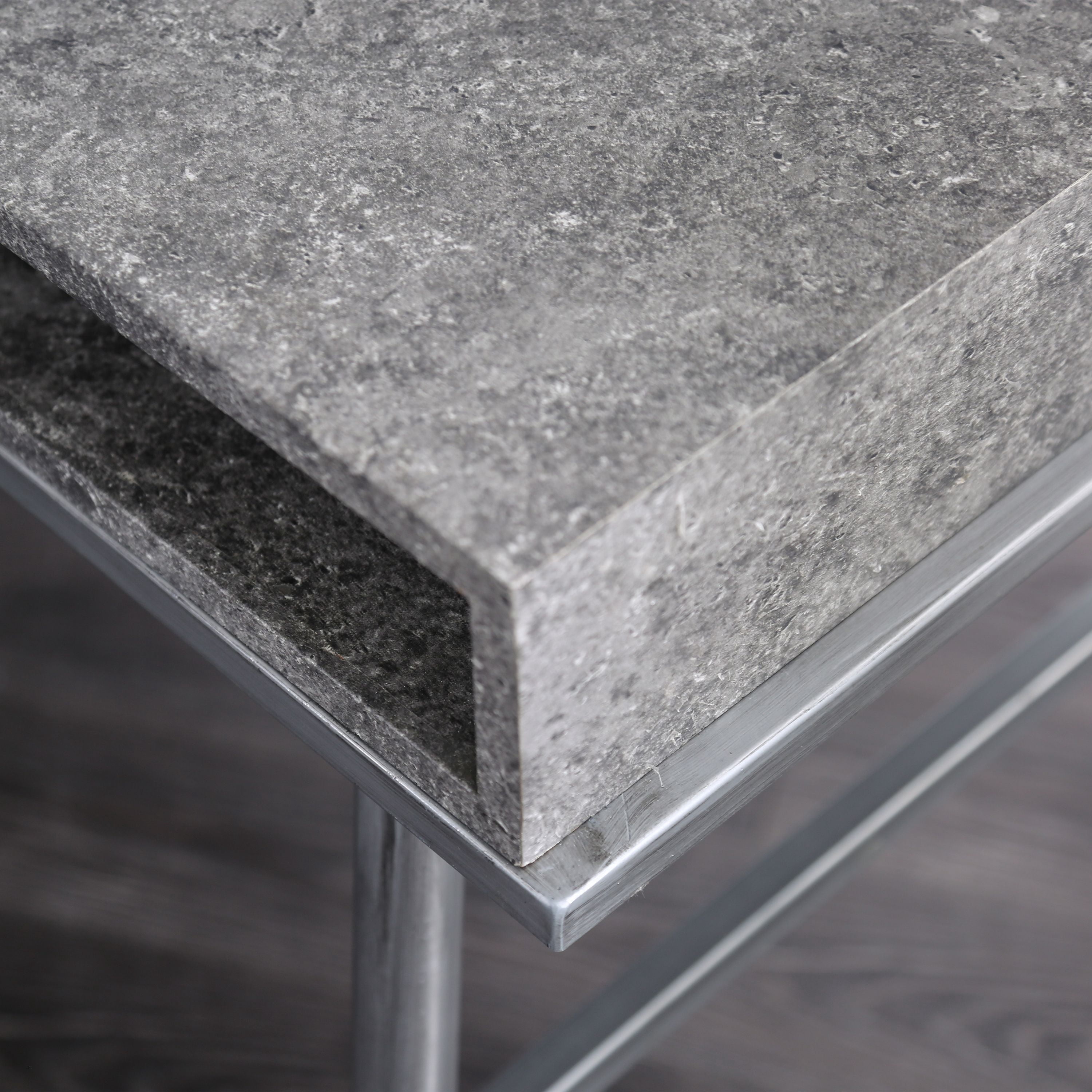 Furniture of America Jairo Industrial Metal Writing Desk with USB Outlet in Silver Finish