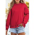 thumbnail image 6 of Casual Women's Racing Red Oversize Reversible Mock Neck Sweatshirt for Everyday Style | XL, 6 of 6