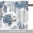 thumbnail image 6 of Summer Marine Life Valance Curtain Graffiti Corals Shell Sea Conch Starfish Lake Blue Window Valances Rod Pocket Short Curtains Window Treatments for Kitchen Bedroom Bathroom Laundry 54" x 18", 6 of 9