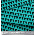 thumbnail image 2 of Soimoi Green Rayon Fabric Triangle Geometric Decor Fabric Printed Yard 42 Inch Wide, 2 of 3