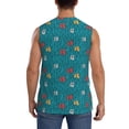 thumbnail image 4 of Lsque Funny Cat Blue Print Men's Cotton Blend Sleeveless Muscle Shirts (S-3XL)- Moisture Wicking, Odor Protection, UPF 30+,Large, 4 of 8