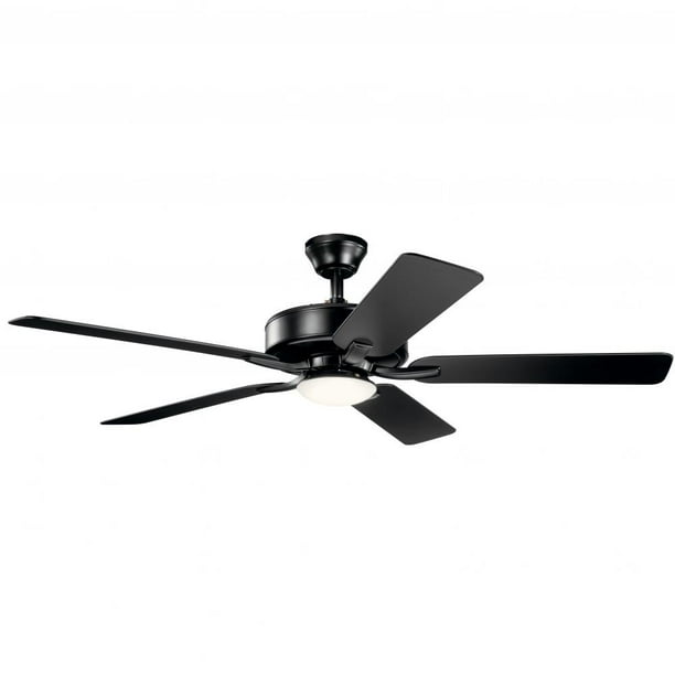 Kichler Lighting Basics Pro Designer 52 Ceiling Fan With Light Kit Satin Black Finish Blade Frosted White Polycarbonate Glass Com Kichler Lighting Basics Pro Designer, Kichler Ceiling Fan Light Kit