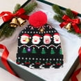 thumbnail image 5 of PRETXORVE Christmas Decorations, Winter Fashion Led Santa Hat, Santa Claus Pom-Pom Patterned Knitted Hat, Warm Ear Muffs, Wool Hat, Christmas Decorations, 5 of 6