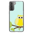 thumbnail image 1 of DistinctInk Clear Shockproof Hybrid Case for Galaxy S21+ PLUS 5G (6.7" Screen) - TPU Bumper, Acrylic Back, Tempered Glass Screen Protector - Yellow Owl Cartoon - Cartoon Owls, 1 of 2