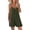 Army Green, variant on Baqcunre Women's Sleeveless Rompers with Round Neck Skinny Straps Solid Belt Pocket Shorts,Color Black,Size S-XXL