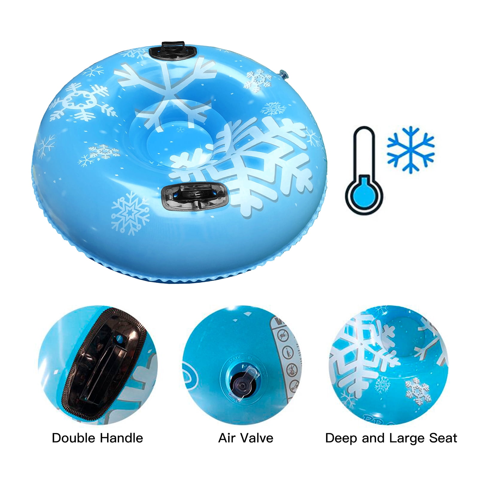 Snow Tube,Tube With Handle Pvc Tube Thicken Tube Thicken Snow Thicken Snow Winter Inflatable Pvc Tube Snow Sled Inflatable Snow Sled Winter Duty Sleds Snow Mewmewcat Tube 35/43 Inch