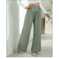 thumbnail image 4 of Women fashion elastic waist high waist wide leg pants casual pants, 4 of 6