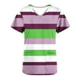 thumbnail image 5 of HaiMao Scrub Tops for Women Clearance Soft Stretch V-Neck Color Block Scrub Top with Pockets Green XL(XL), 5 of 5
