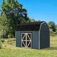 thumbnail image 7 of Handy Home Products Rust Resistant Wood Storage Shed 194.69" x 122.19" x 133.63", Brown, 7 of 7