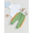 thumbnail image 3 of Toddler Baby Boy Birthday Outfit 1st-5th Dinosaur Print Romper/Shirt Pant Set 1 2 3 4 5 Years Old Birthday Clothes, 3 of 7