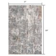 thumbnail image 2 of 2â€™ x 10â€™ Gray and Ivory Abstract Runner Rug, 2 of 7