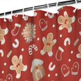 thumbnail image 3 of Red Christmas Gingerbread and Mitten Pattern Shower Curtain 84"x72" ,Bathroom Decorative Shower Curtains Set with 12 Hooks,Modern Waterproof Washable Shower Curtain, 3 of 6