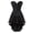 Black, variant on Women Steampunk Embroidered Bustiers Corset with Skirt Party Set Pink S