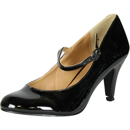 

City Classified Womens Kaylee-H Pumps Shoes Black Patent 7
