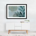 thumbnail image 2 of Leafy Elegance Modern Nature Art Teal 01 - Painting Black Framed Wall Art Print 16 x 24 inches, 2 of 4