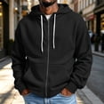 thumbnail image 2 of MXALUOB Men's Full Zip Hoodie Waffle Knit Long Sleeve Hooded Sweatshirt with Drawstring Casual Solid Color Jacket Fall Winter Outfits, 2 of 10