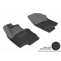 3D MAXpider 2011-2018 Fits Volkswagen Jetta Sedan Kagu 1st Row Black Carbon Fiber Embossed Pattern Floor Mat L1VW05511509