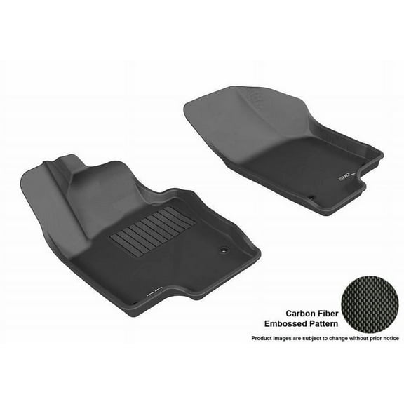 3D MAXpider 2011-2018 Fits Volkswagen Jetta Sedan Kagu 1st Row Black Carbon Fiber Embossed Pattern Floor Mat L1VW05511509