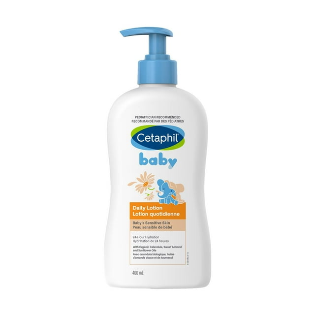 Cetaphil Baby Daily Lotion with Organic Calendula | 24hr Hydration | Hypoallergenic and Pediatrician Recommended | 400ml with Pump