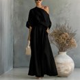 thumbnail image 3 of Idoravan 2 piece sets for women going out Fashion Women One Shoulder Short Sleeve And Long Pants Solid Casual 2PC Sets, 3 of 6