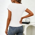 thumbnail image 4 of BLVB Cowl Neck Blouses for Women Dressy Casual Short Sleeve Shirts Spring Summer Ladies Tops Work Office Shirts, 4 of 7