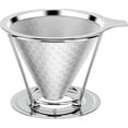 thumbnail image 1 of SHAR Reusable Coffee Filters, Permanent Stainless Steel Filter - Double Layer Precision Filter Holder - Hand Coffee Filter - Metal Cone Coffee Dripper for 1-4 Cups, 1 of 5